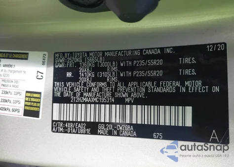 2021 Lexus Rx 350 из США, поврежденный, VIN 2T2HZMAAXMC195314